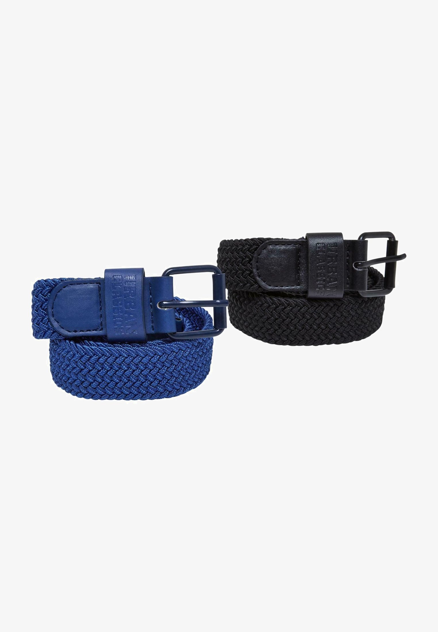 Urban Classics 2 PACK UNISEX - Braided belt - black spaceblue