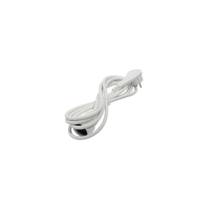 Cavo di prolunga CHACON HO5VVF 3 x 1,5 mm² - 3 m - Con spina piatta - Bianco
