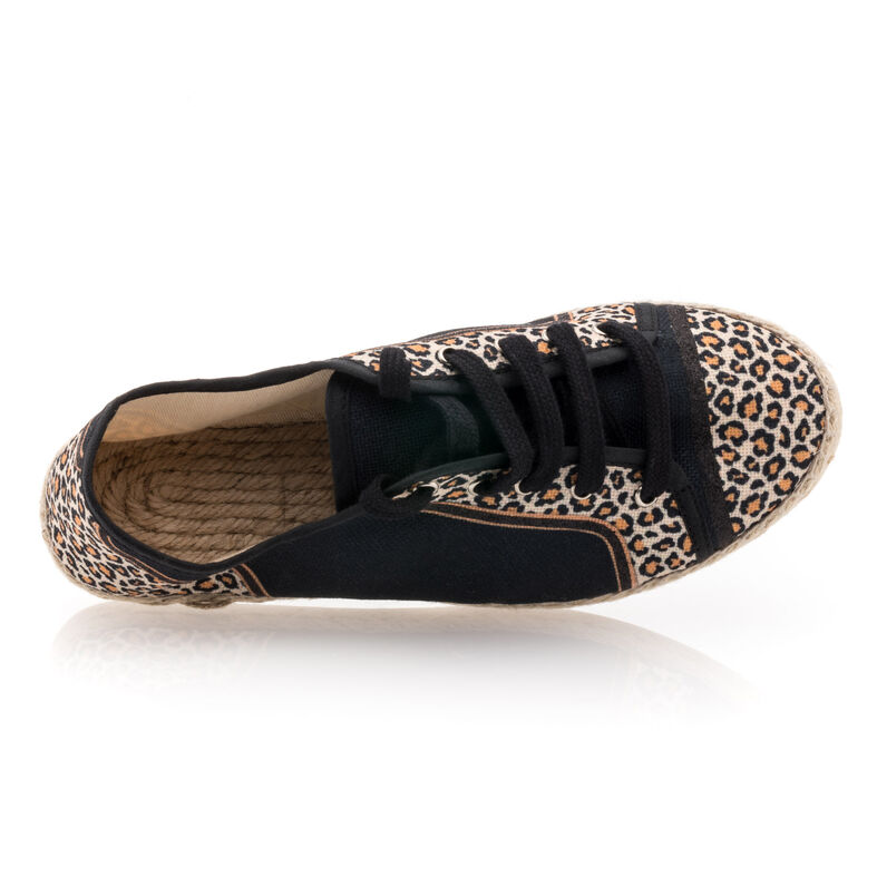 Svarte espadriller med tausåler til dame