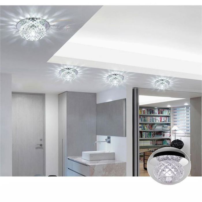 5W kristallen LED-spot plafondlamp, moderne kroonluchterarmatuur - wit licht, 12 cm