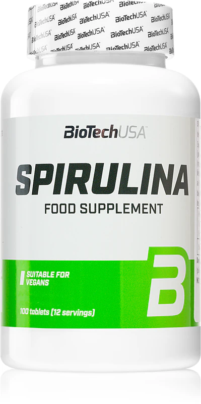 Tablety s doplnkom stravy BioTechUSA Spirulina na detoxikáciu tela