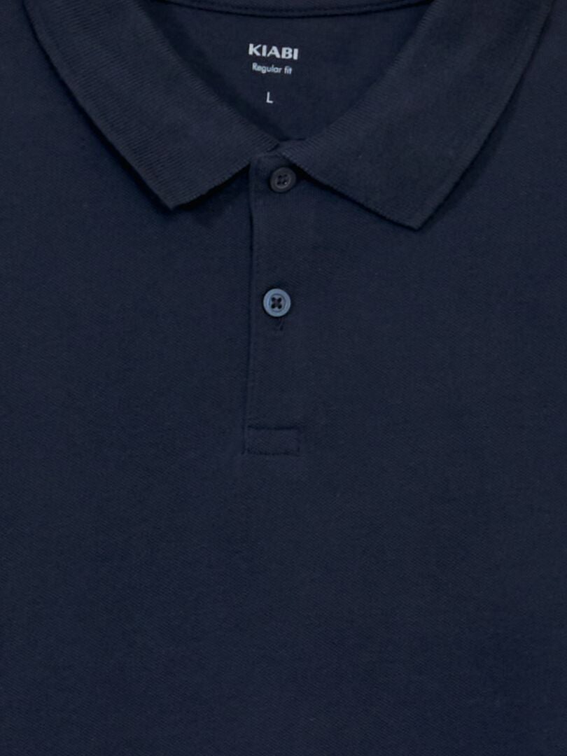 Polo piqué de algodão - azul marinho