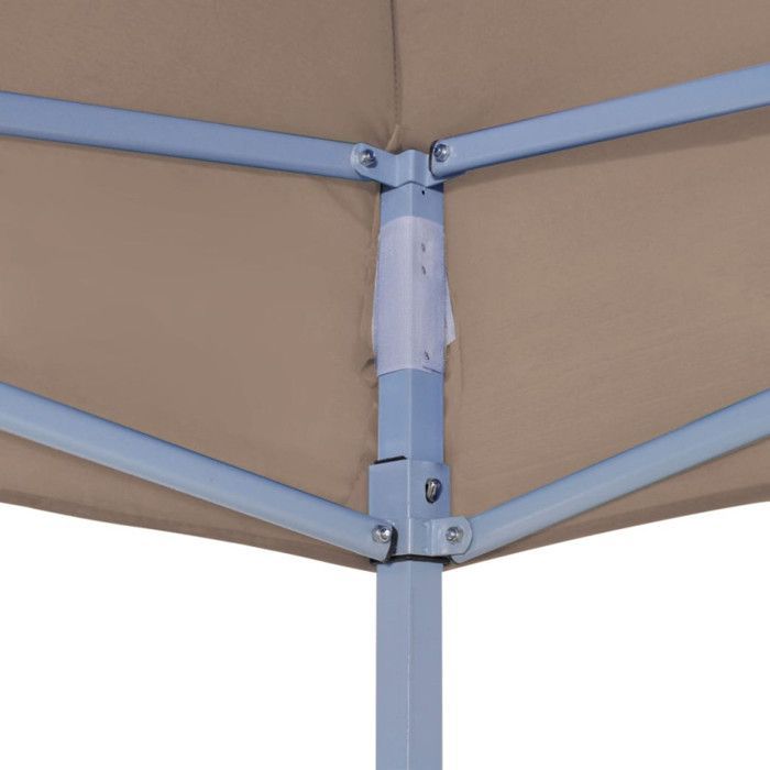 Toit de tente de réception - vidaXL - 3x3 m - Taupe - Tissu oxford 600D - Résistant aux UV et à l'eau
