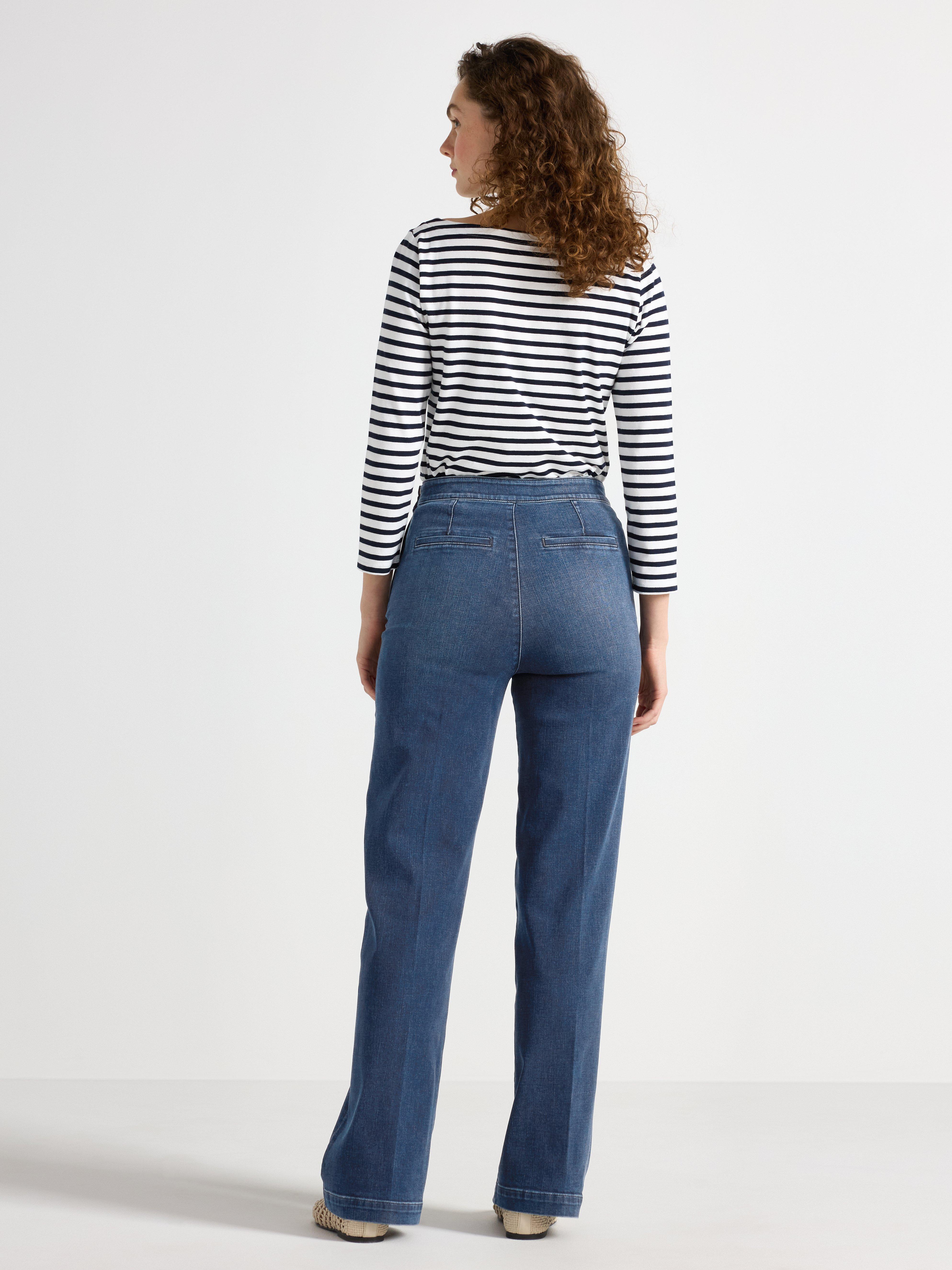 WIDE  jeans med hög midja Denim