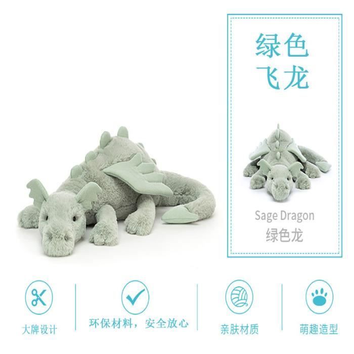 Jouet en peluche - Dragon volant - 50 cm - Doux - Beige - Mixte