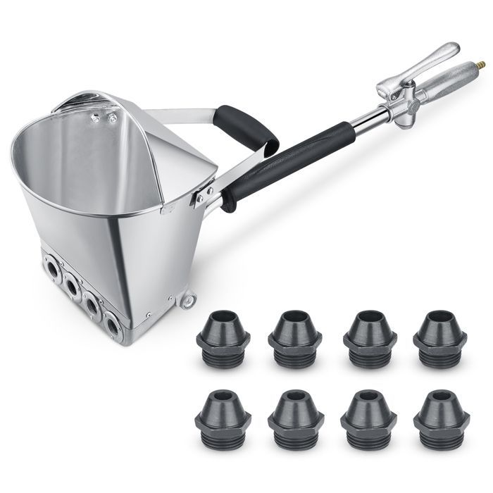TTLIFE Ciment Mortier Pistolet, 4 Jet Hopper, avec 8 Buses Métalliques Supplémentaires, Hopper Plâtre et Stuc Pulvérisateur