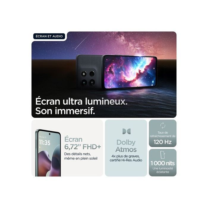 Smartphone - MOTOROLA - MOTO G56 - 6.72'' FHD+ - 256 GB - 5G Dual SIM - Grigio cielo