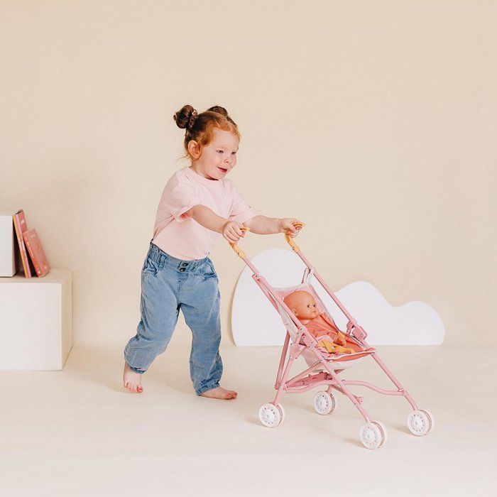 SMOBY - Babyverpleegster - Kinderwagen - Voor poppen - Praktisch en lichtgewicht - Gemakkelijk op te vouwen - Geschikt voor kinderen vanaf 2 jaar