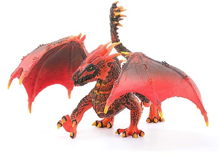 Dragón de lava, figura de dragón Schleich con partes móviles, juguete de dragón rojo de la colección de criaturas ELDRADOR.