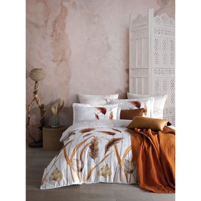 Beddenset - 1 dekbedovertrek 220 x 240 cm + 2 kussenslopen 60 x 60 cm - 100% katoensatijn - Wit