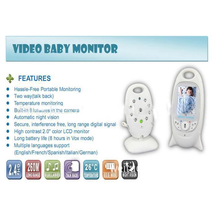 VB601 Video Babyfoon - Draadloos - Multifunctioneel - Wit - FHSS - Digitaal
