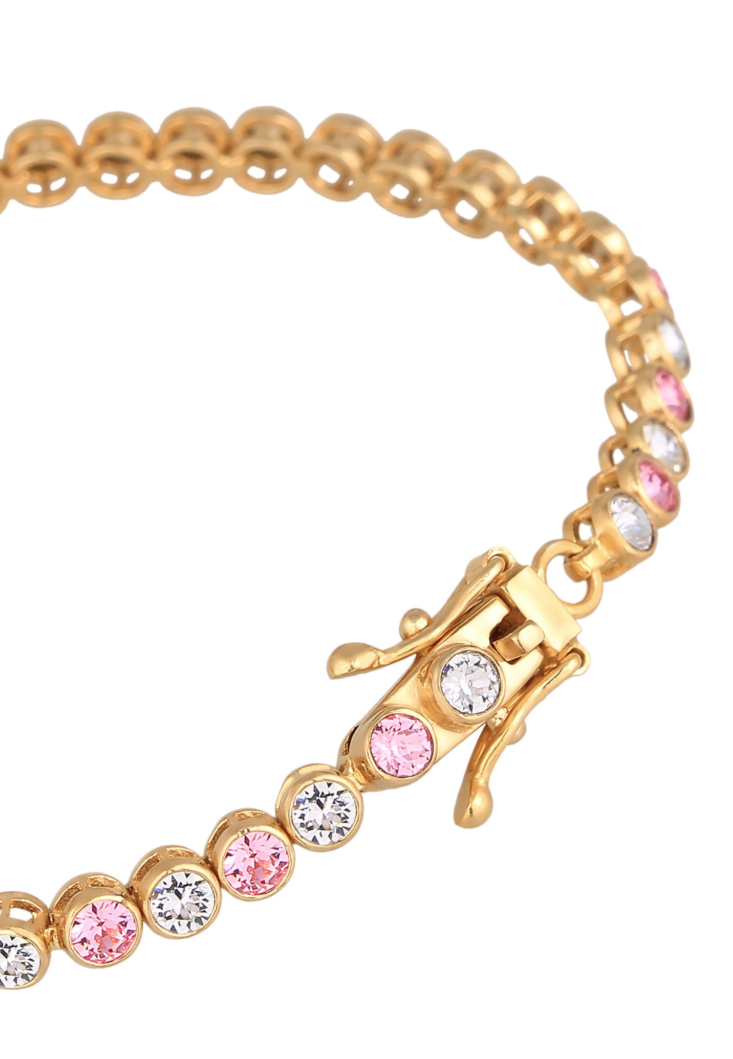 Elli PREMIUM Femmes Tennis Tendance étincelante avec cristaux Rose en argent sterling 925