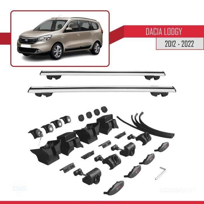 Barras de techo - Dacia Lodgy 2012-2022 - Aluminio - Gris - Con cerradura