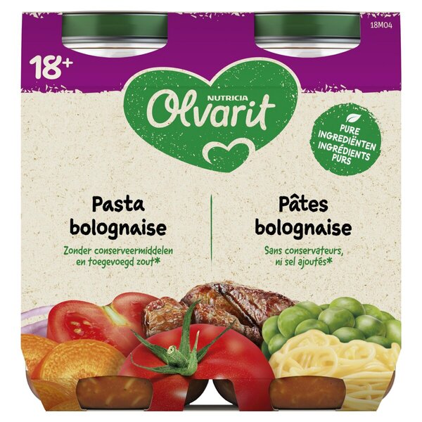 Olvarit 18M Bolognese tészta üvegben<br>2 x 250g