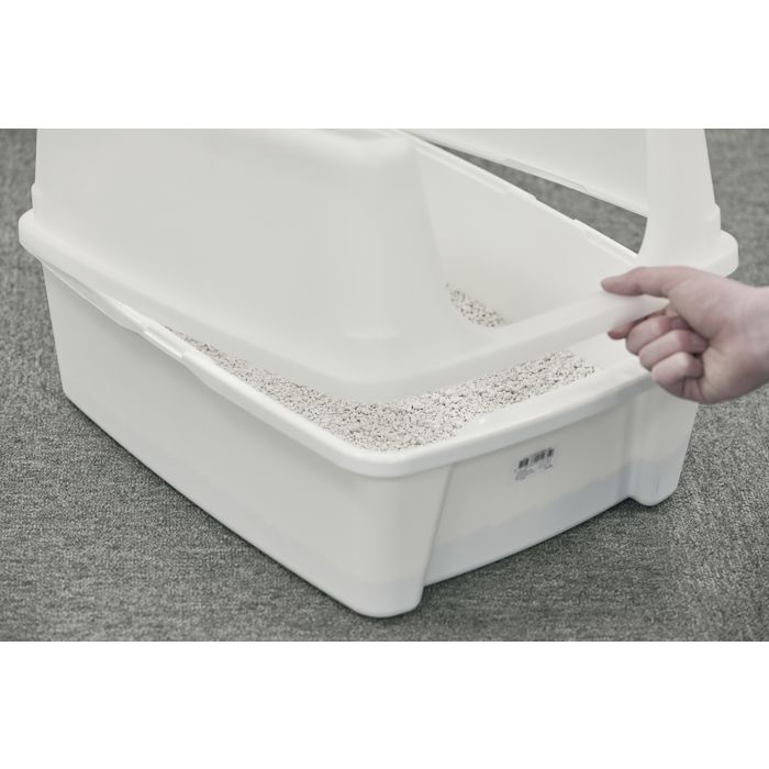 Iris Ohyama, Juego de 2, Arenero para gatos con laterales altos, CLH-12, Blanco