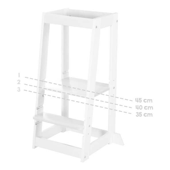 Tanulótorony, fehér, állítható magasságú