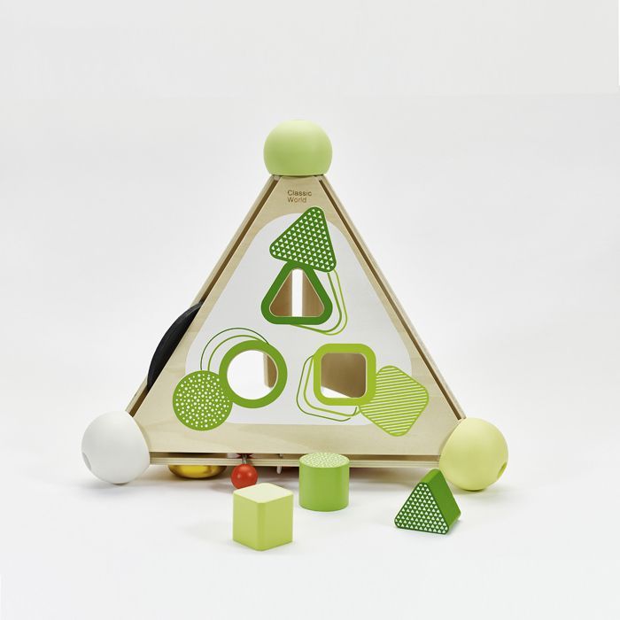 Cubo attività piramidale in legno - Multicolore - 30 cm - Per bambini dai 2 anni in su