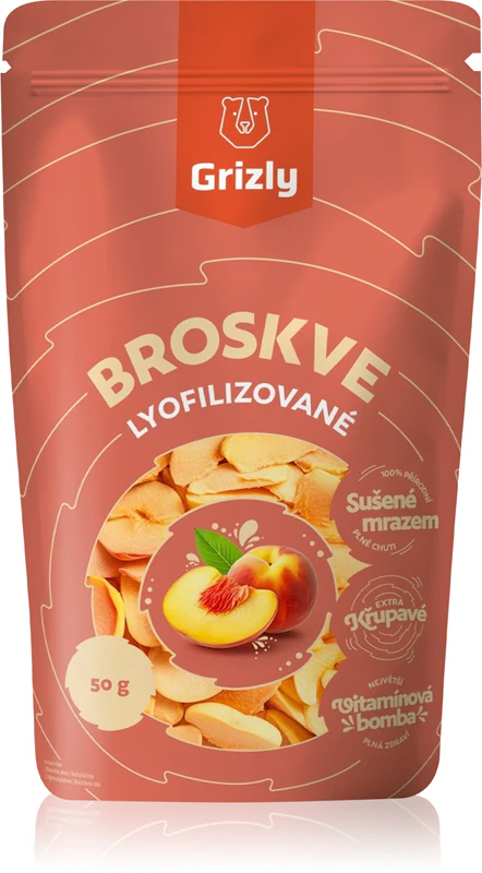 Grizly Peaches mrazom sušené ovocie