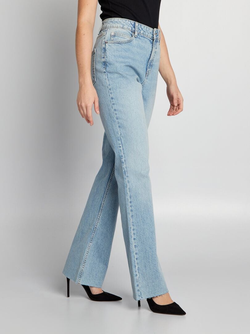 Calça jeans flare de cintura alta - AZUL