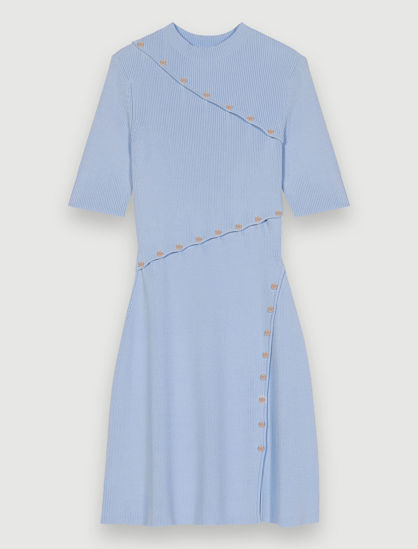 Midi-jurk met splitten - Lichtblauw