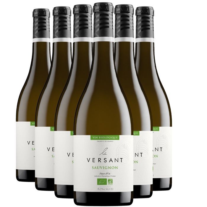 Viñedos Foncalieu Pays d'Oc Le Versant Sauvignon 2021 - Vino Blanco de Languedoc-Rosellón (6x75cl) Ecológico