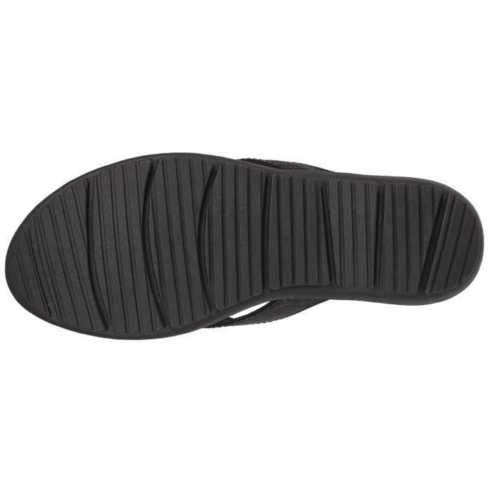 Chanclas cómodas Isotoner para mujer con detalle de lentejuelas en la parte superior, color negro.