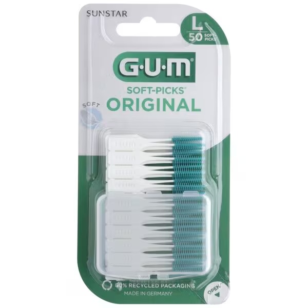 GUM Soft-Picks oriģinālie starpzobu tīrītāji Tandenstokers mt L, 50 gabali