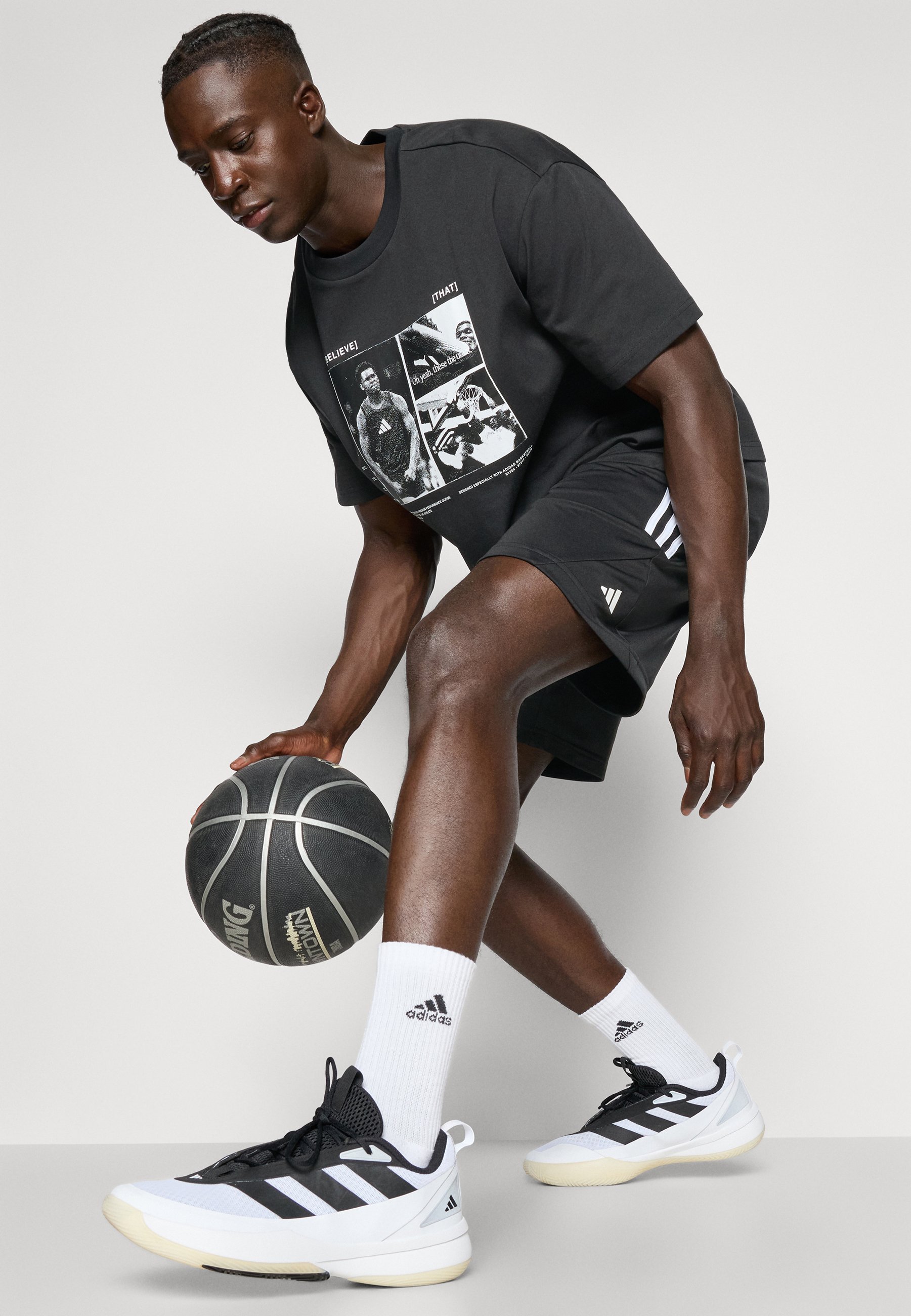 adidas Performance ANTHONY EDWARDS ANTED GFX - T-shirt met print - zwart