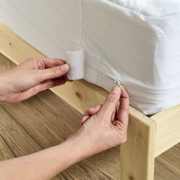 Protège-matelas Anti-punaises de lit 180x200cm Housse intégrale imperméable et respirante pour matelas jusqu'à 30cm - BLEU CALIN