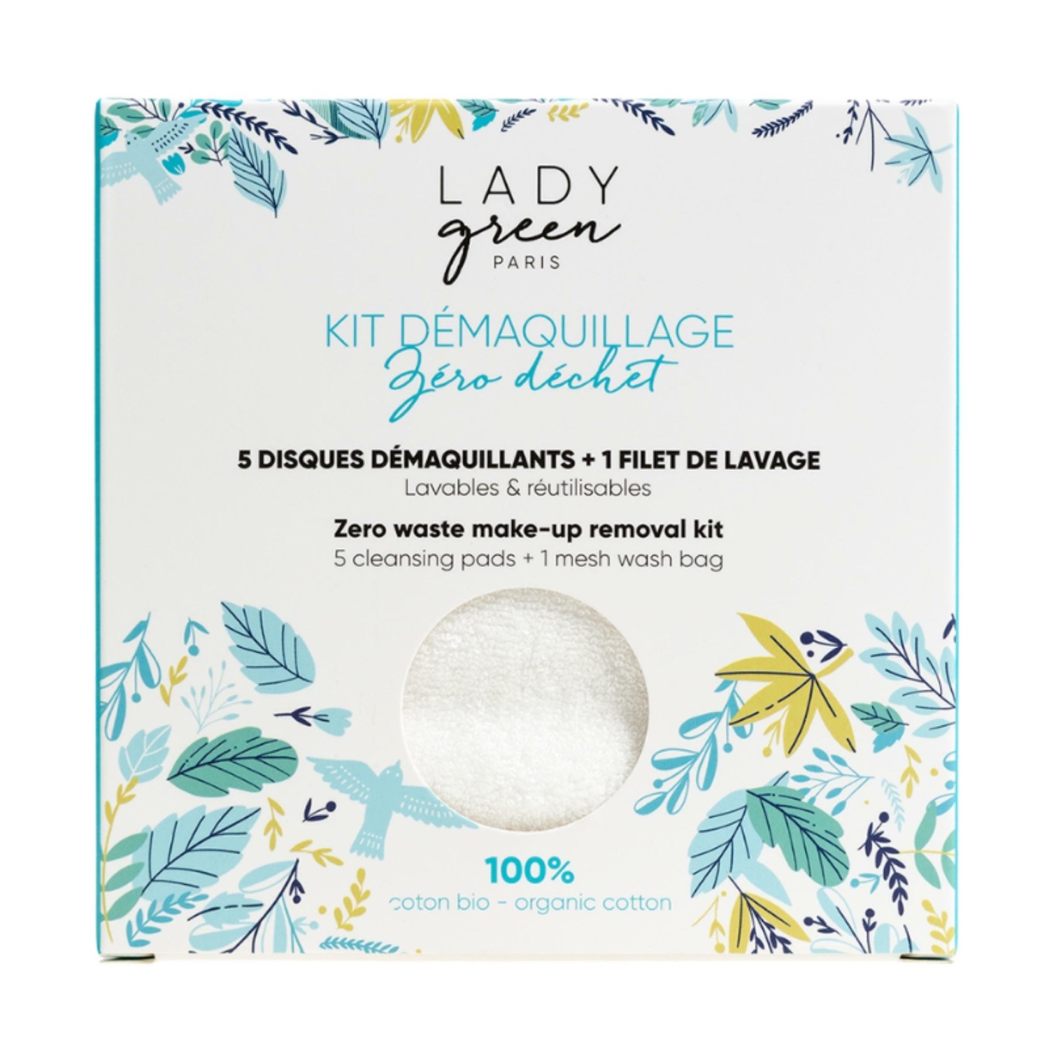 Lady Green Kit 5 disques démaquillants + 1 filet de lavage