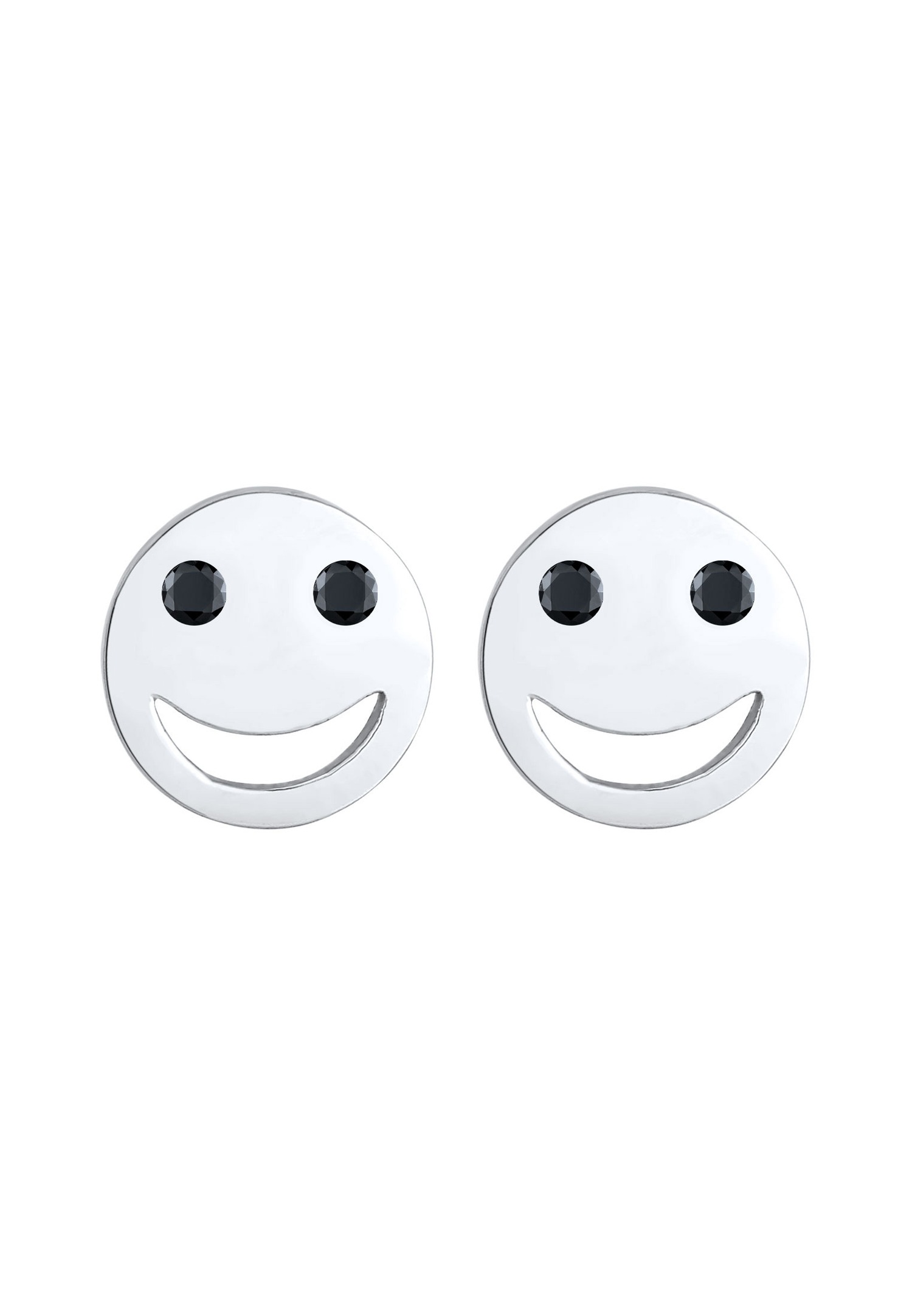 Elli dames clou d'oreille Face avec Smiling face avec pierres en zircone cubique en argent sterling 925