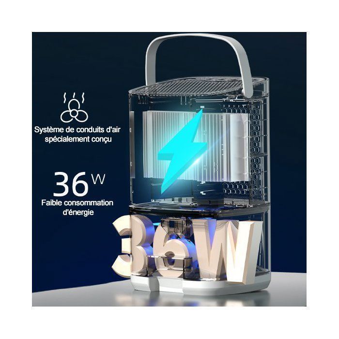 DéShumidificateur D'Air Portable 1000ML,350 ml/Jour,avec LED 7 Colorées Arrêt Automatique,Pour Bain Chambre