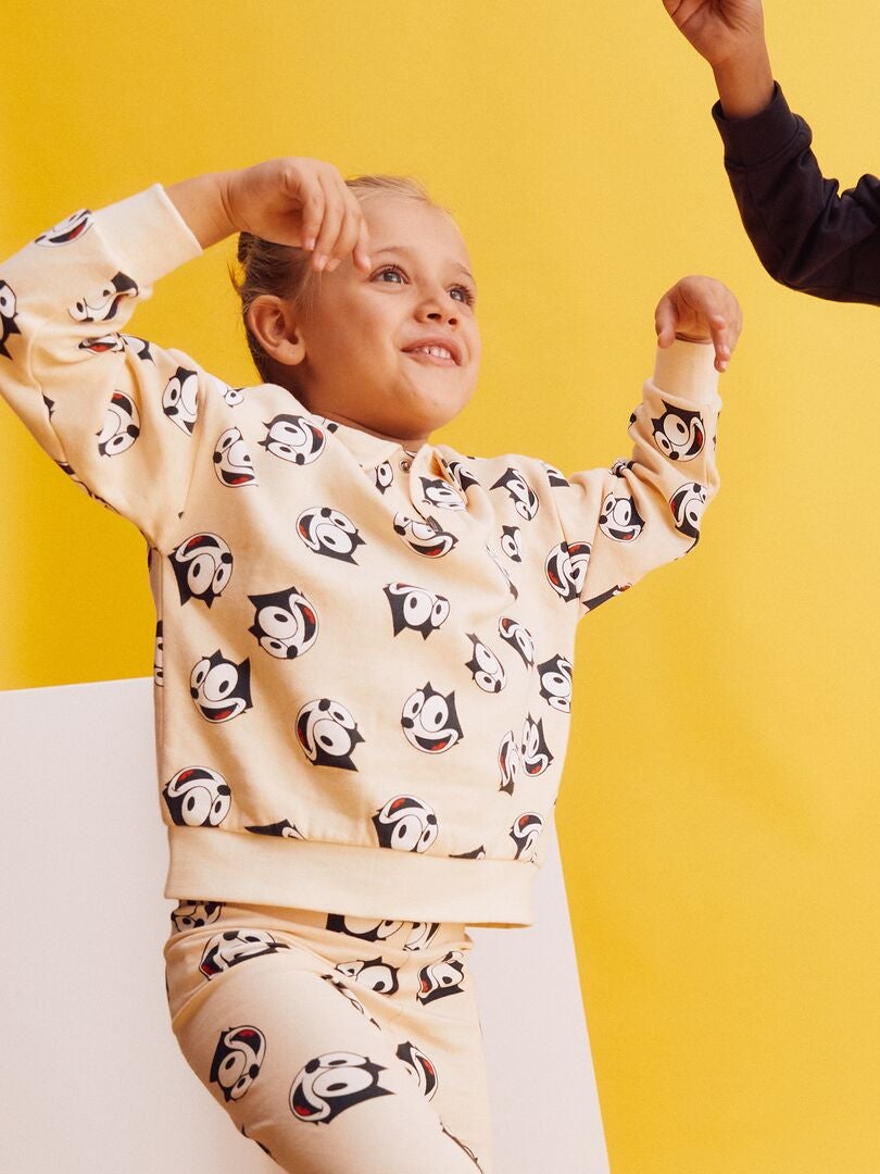 Sweatshirt met 'Felix de Kat'-print - BEIGE