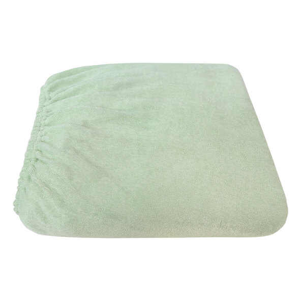 Supersoft terry stretch fitted sheet, 180-200 x 200 cm, green