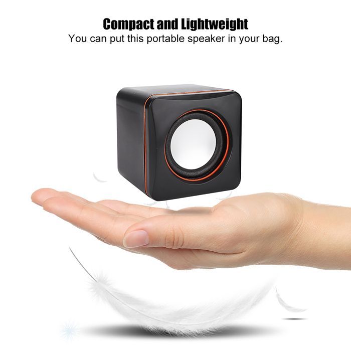 Mini Cube USB Stereo 3.5mm Jack Wired Speaker for Desktop and Laptop Computers (Dual Track) - SALALIS