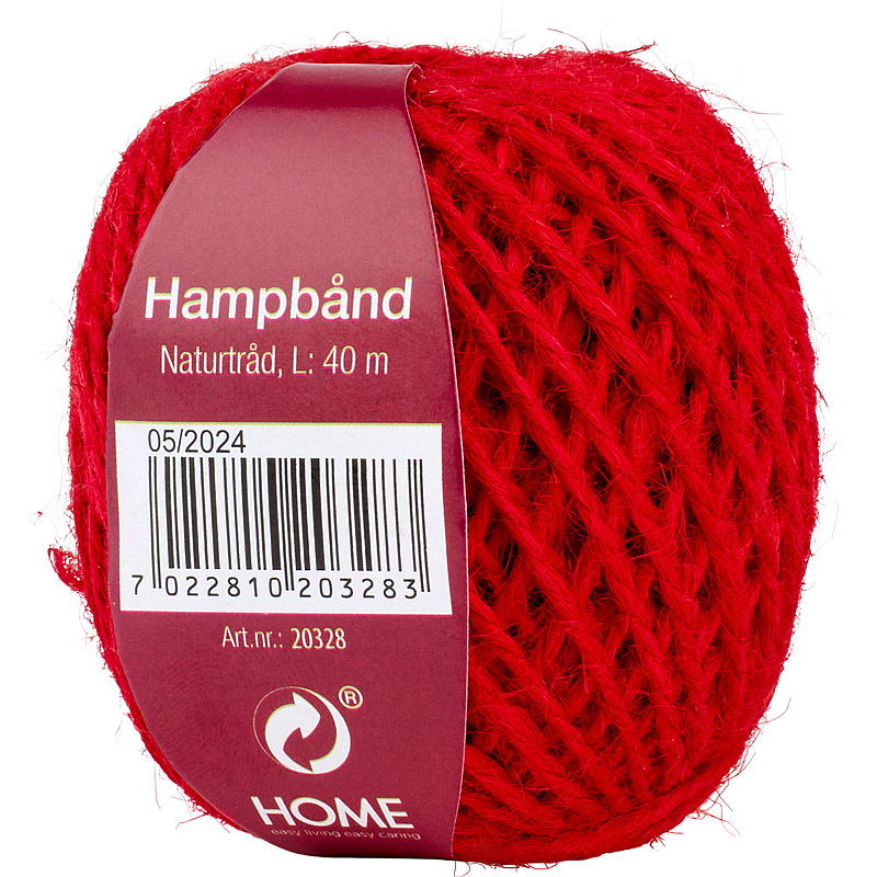 Hjemmebånd hamp 40 mx 2 mm naturlig