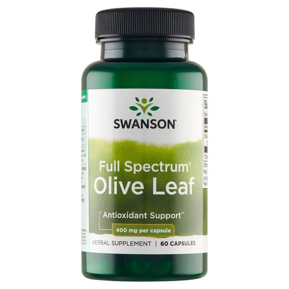 Swanson Full Spectrum Olive Leaf Wyciąg z liści oliwki europejskiej Kapsułki