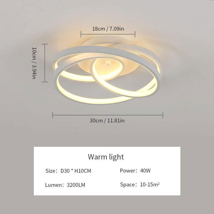 Lámpara de techo LED moderna DORLINK - 40W - Acrílico Ø30cm - Blanco cálido 3000K - Para salón, dormitorio, cocina