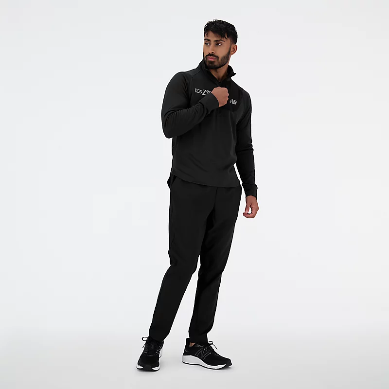 Pánská bunda NB Heat Grid London Edition s poloviční zipem – ČERNÁ