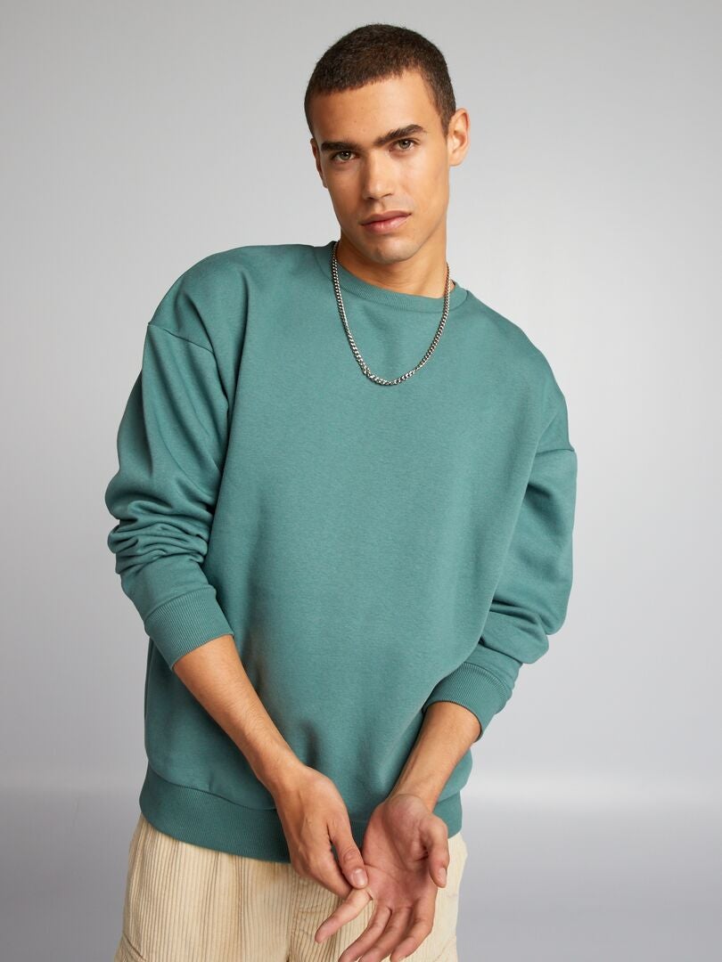 Effen fleece sweatshirt - GROEN