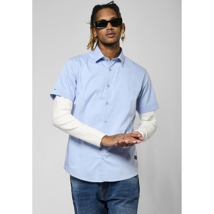 Camisa de hombre KAPORAL KOURA - Azul - Manga corta - Corte ajustado