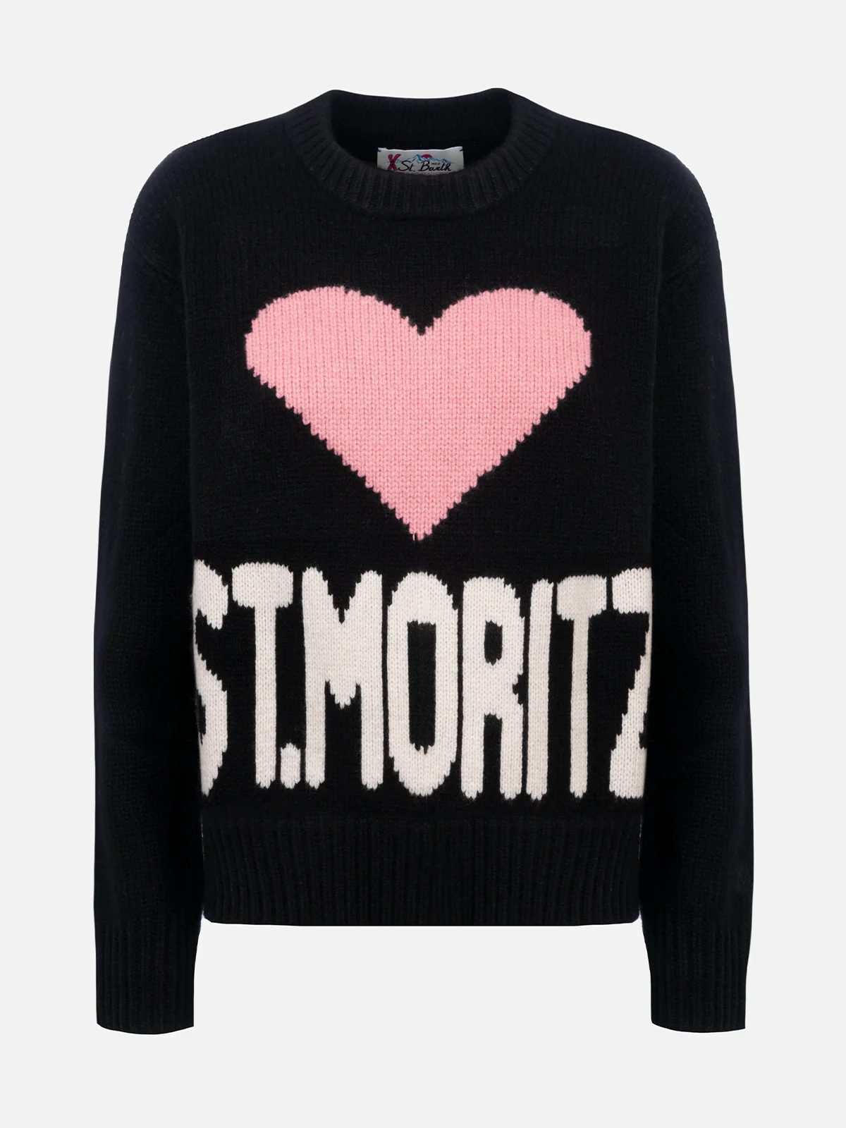 Kyla St. Moritz Fair Isle damestrui, zwart jacquard
