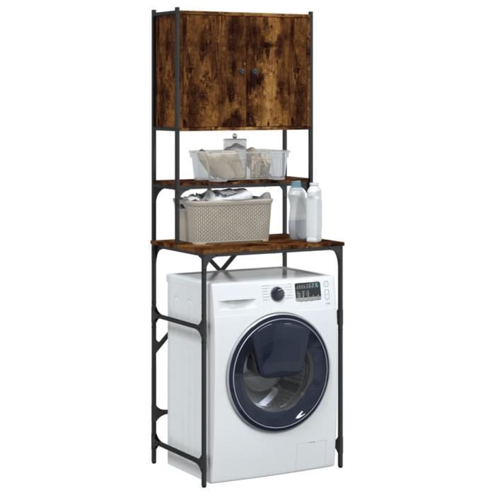 Mothinessto - Mueble para lavadora, roble ahumado, 68x48,5x194 cm