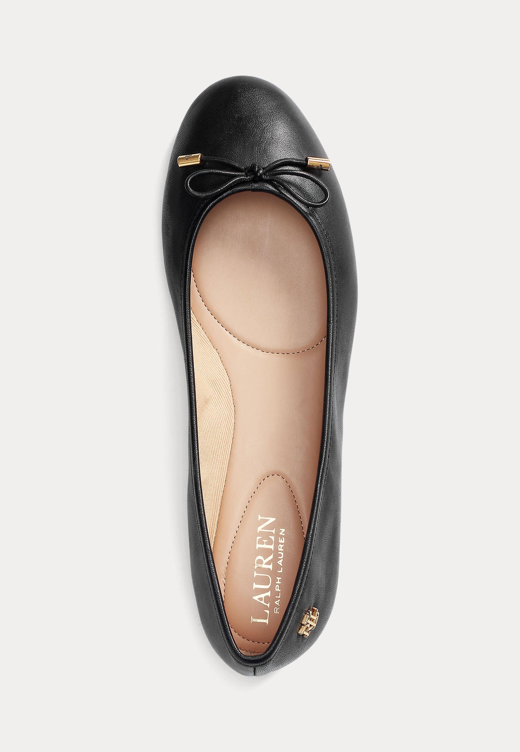Lauren Ralph Lauren JAYNA LEATHER FLAT - Ballerinat - black