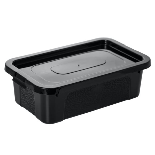 Pojemnik Pudło Plastikowe Z Pokrywą Zamykane 4,5 L Czarny