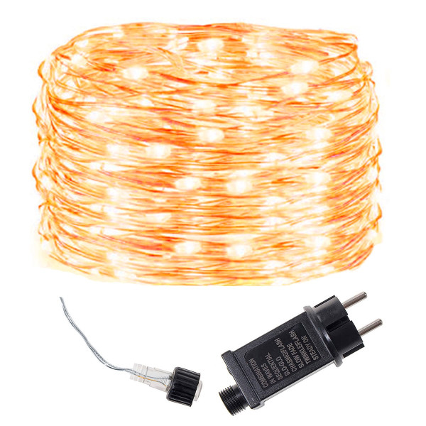 Lampki choinkowe 300 led druciki na prąd biały ciepły