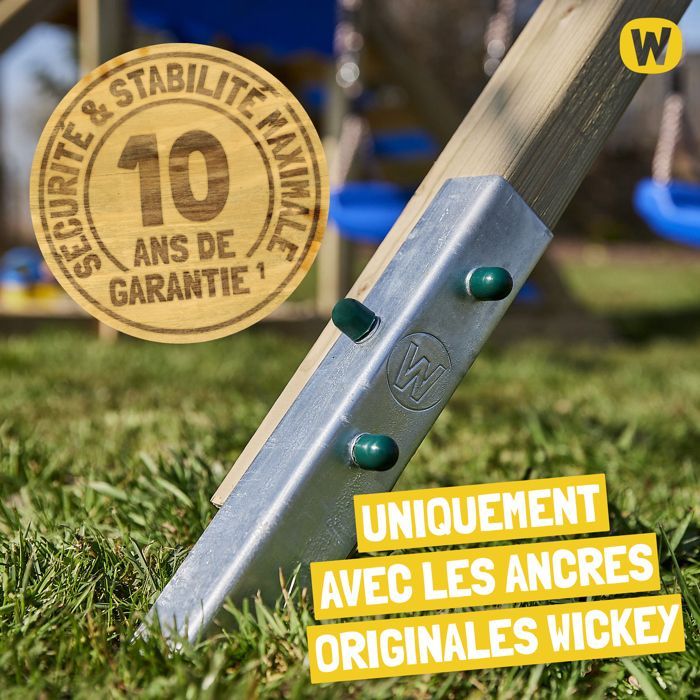 WICKEY Smart Arch Castle Speelgebied met 220 cm rode glijbaan, schommels en hangbruggen – 10 jaar garantie*