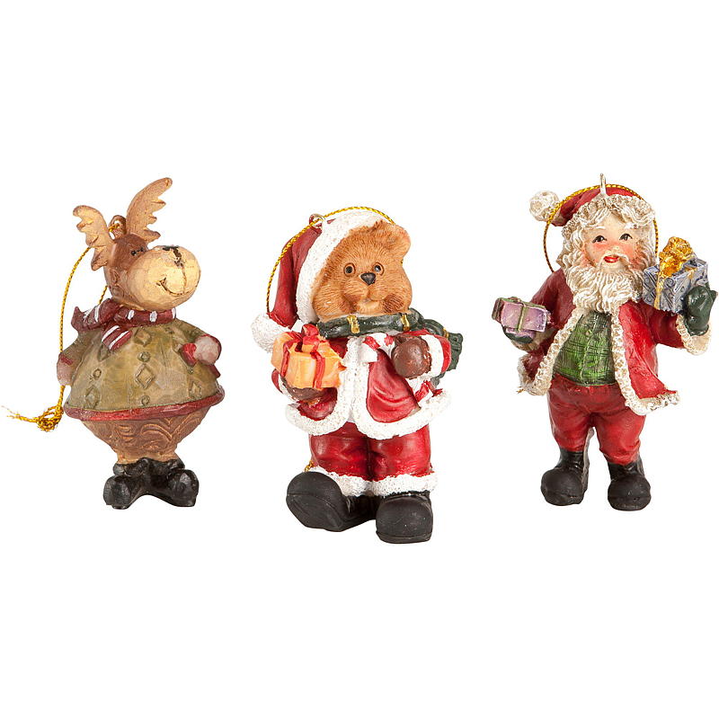 Figura navideña de 7,6 cm con alambre para colgar.