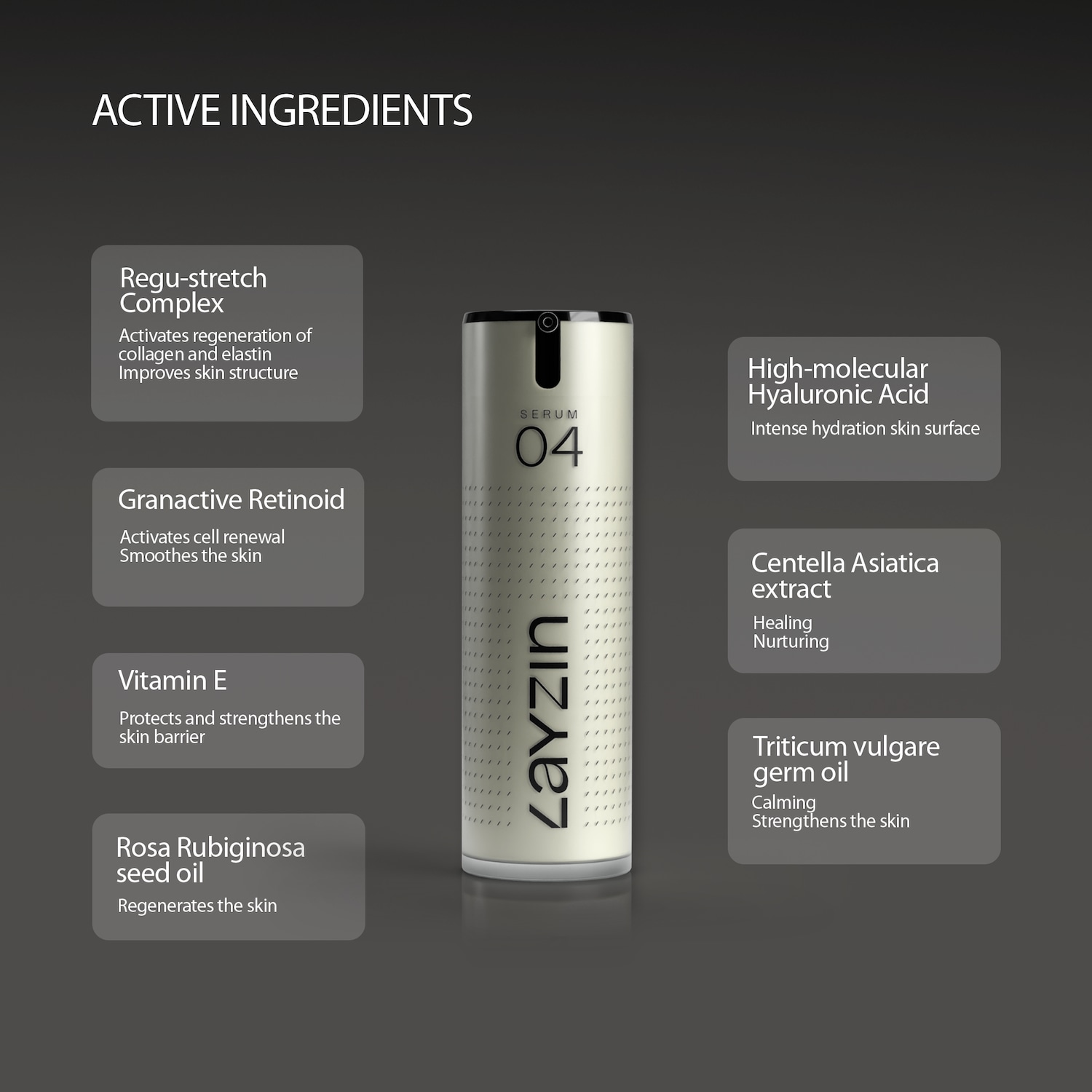 LAYZIN Siero Anti-Acne 04 – Siero per la rigenerazione della pelle e la riduzione delle cicatrici – 30 ml