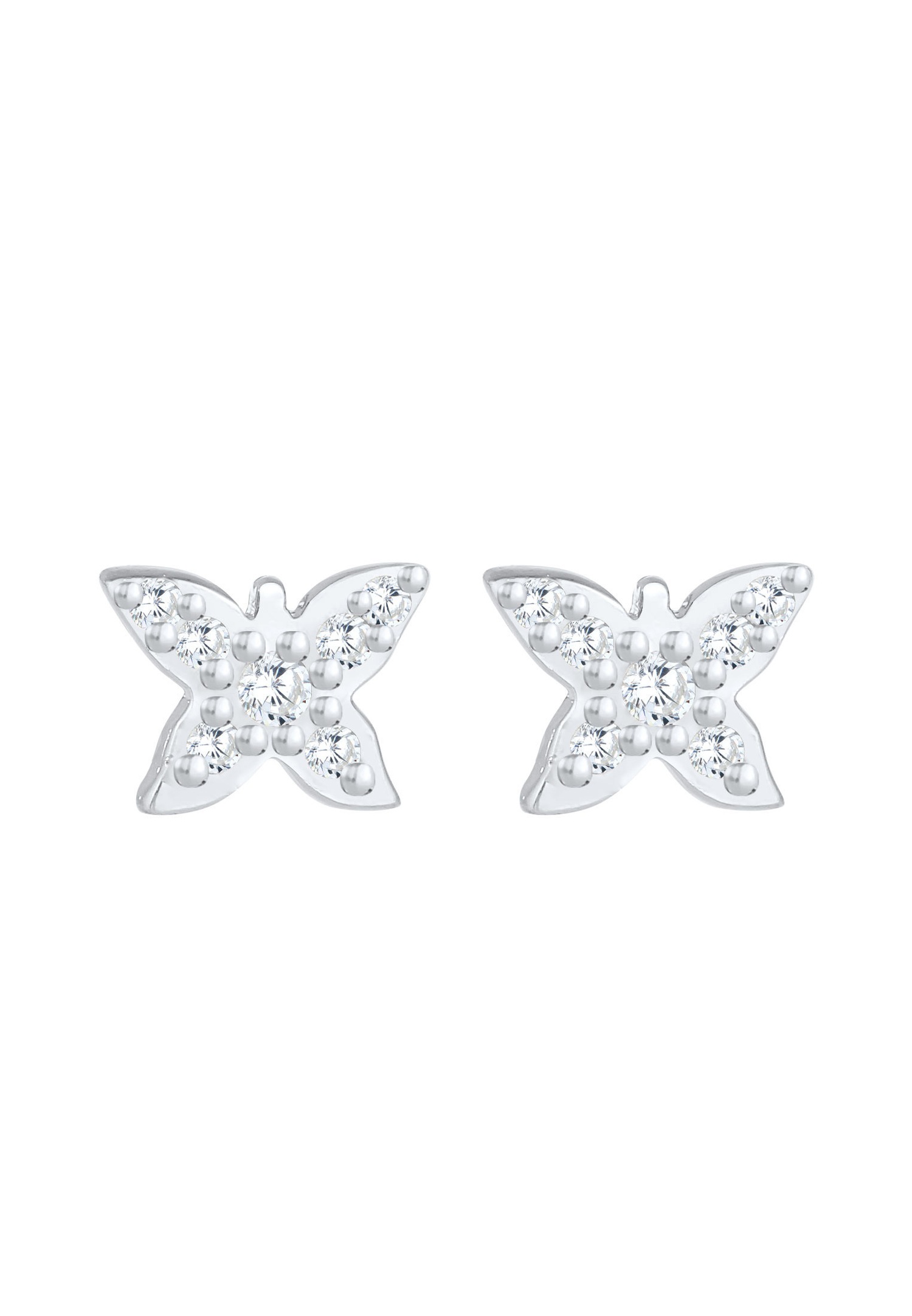 Elli Papillon d'enfant enjoué avec cristaux de zirconium en argent sterling 925 plaqué or